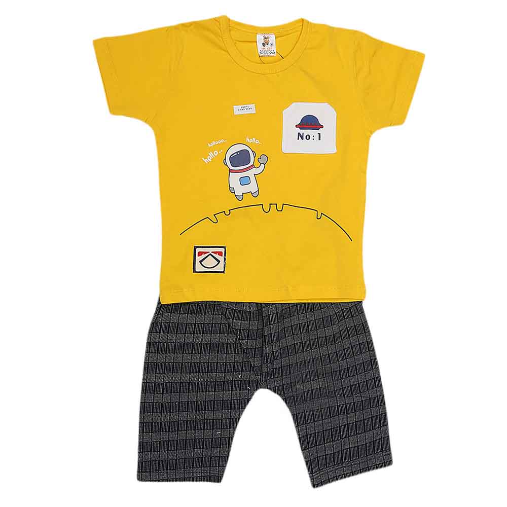 Boys Half Sleeves Suit (2362) - Yellow, Kids, Boys Sets And Suits, Chase Value, Chase Value
