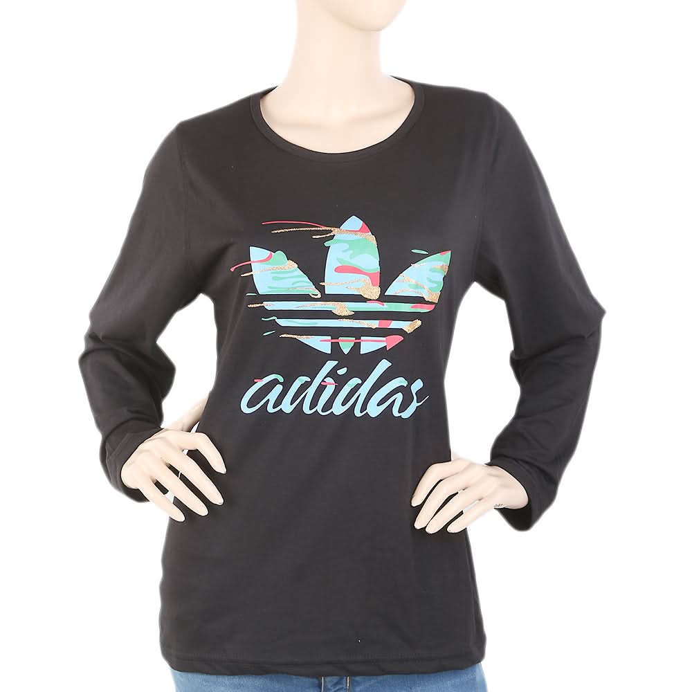 Women's Full Sleeves T-Shirt - Black, Women, T-Shirts And Tops, Chase Value, Chase Value