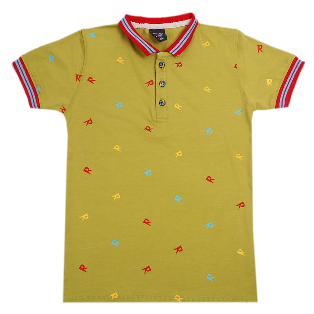 Boys Half Sleeves T-Shirt - Olive Green, Boys T-Shirts, Chase Value, Chase Value
