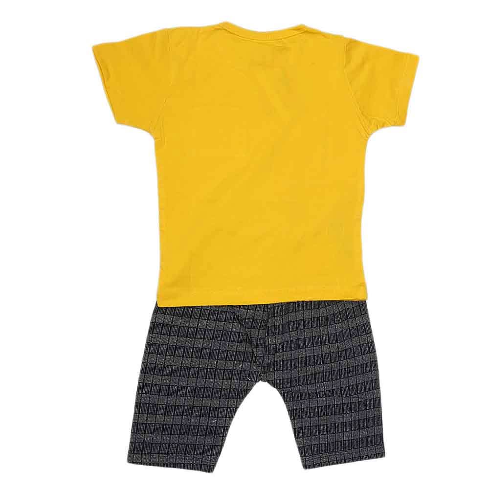 Boys Half Sleeves Suit (2362) - Yellow, Kids, Boys Sets And Suits, Chase Value, Chase Value