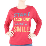 Women's Full Sleeves T-Shirt - Red, Women, T-Shirts And Tops, Chase Value, Chase Value