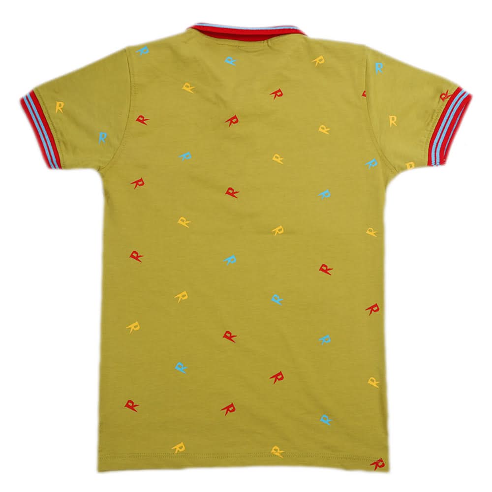 Boys Half Sleeves T-Shirt - Olive Green, Boys T-Shirts, Chase Value, Chase Value
