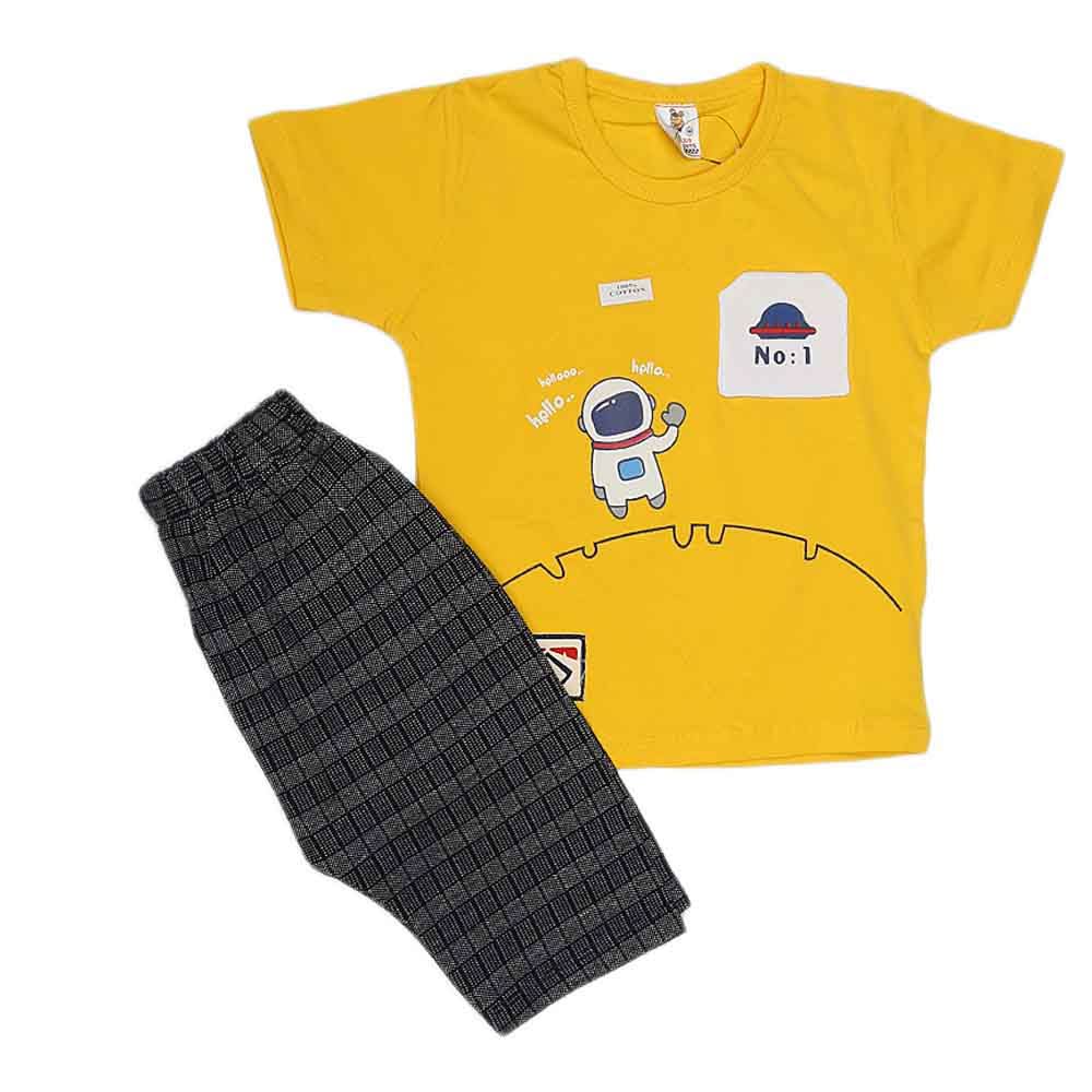 Boys Half Sleeves Suit (2362) - Yellow, Kids, Boys Sets And Suits, Chase Value, Chase Value
