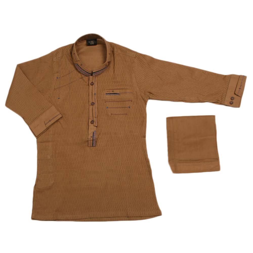 Boys Fancy Shalwar Suit - Light Brown, Kids, Boys Shalwar Kameez, Chase Value, Chase Value
