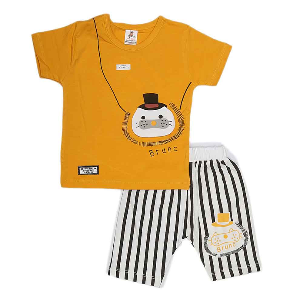 Boys Half Sleeves Suit (2338) - Mustard, Kids, Boys Sets And Suits, Chase Value, Chase Value