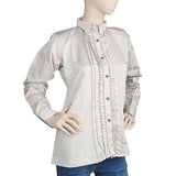 Women's Full Sleeves Casual Shirt - Beige, Women, T-Shirts And Tops, Chase Value, Chase Value