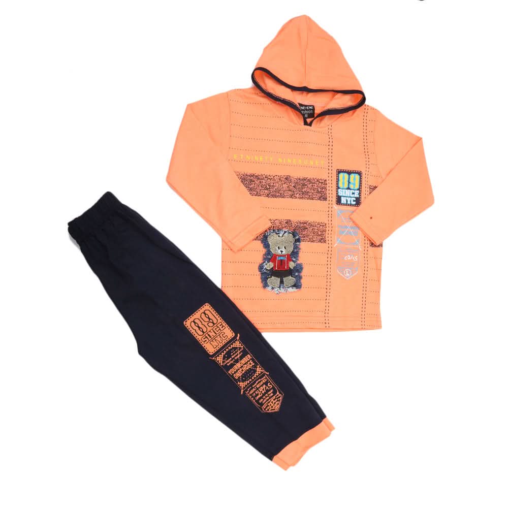 Boys 2 Pcs Suit Full Sleeves - Orange, Kids, Boys Sets And Suits, Chase Value, Chase Value