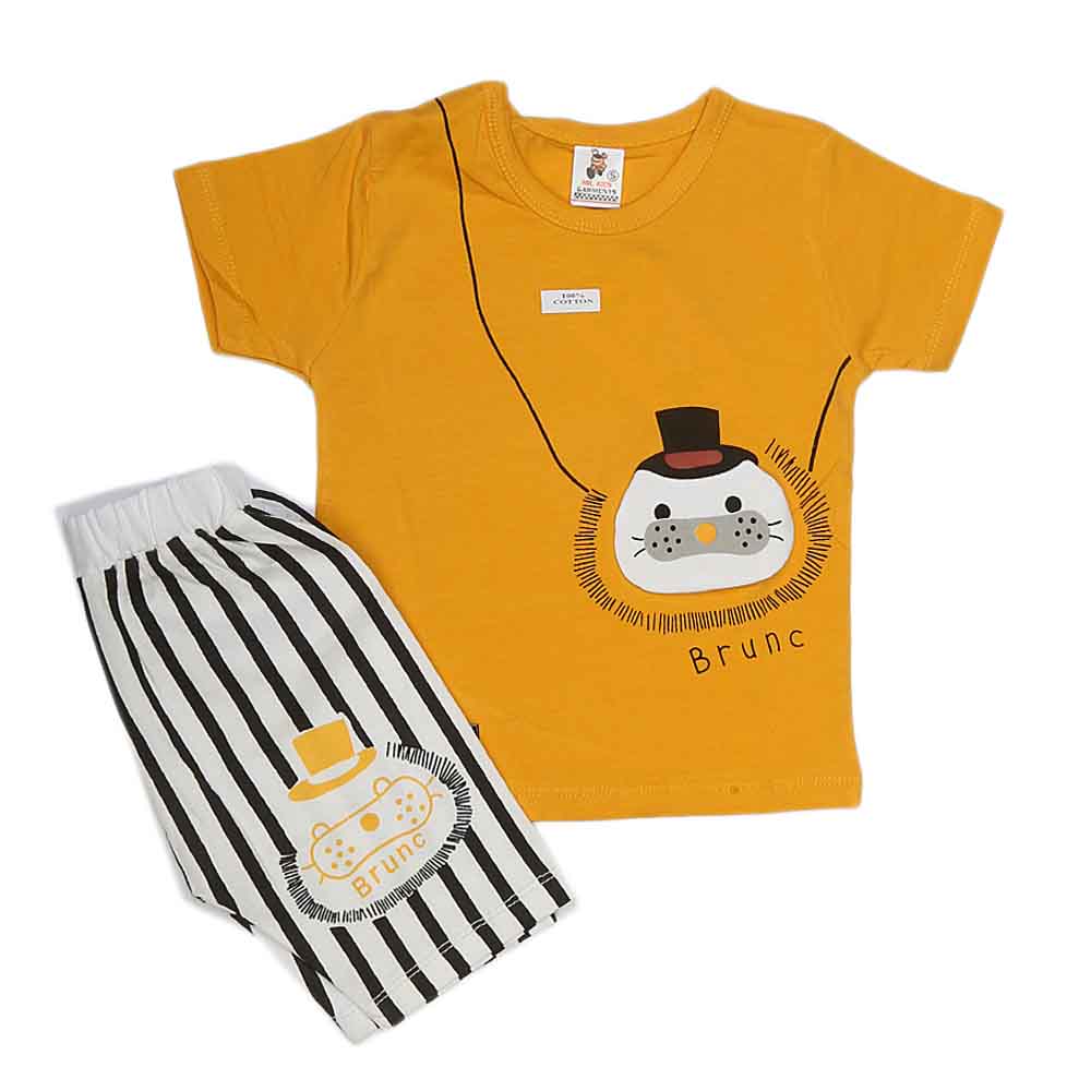 Boys Half Sleeves Suit (2338) - Mustard, Kids, Boys Sets And Suits, Chase Value, Chase Value