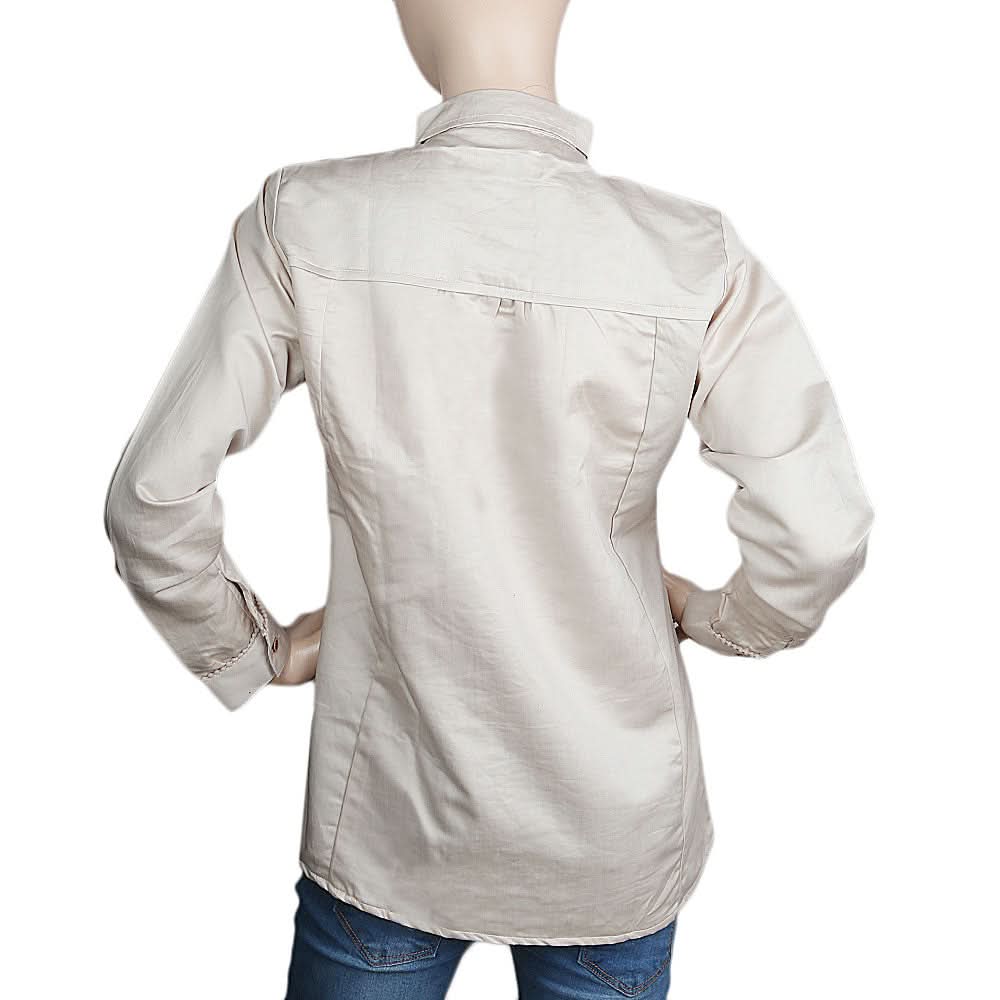 Women's Full Sleeves Casual Shirt - Beige, Women, T-Shirts And Tops, Chase Value, Chase Value