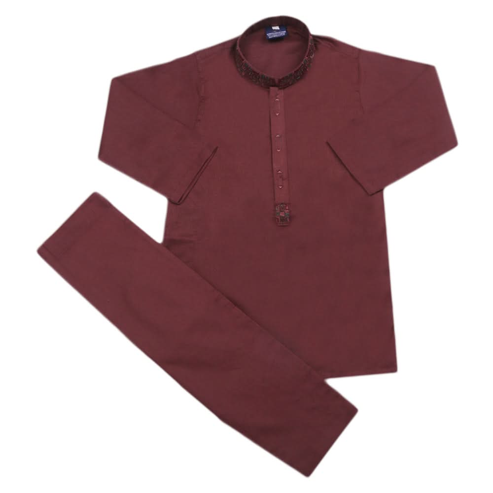Boys Embroidered Shalwar Suit - Dark Brown, Boys Shalwar Kameez, Chase Value, Chase Value