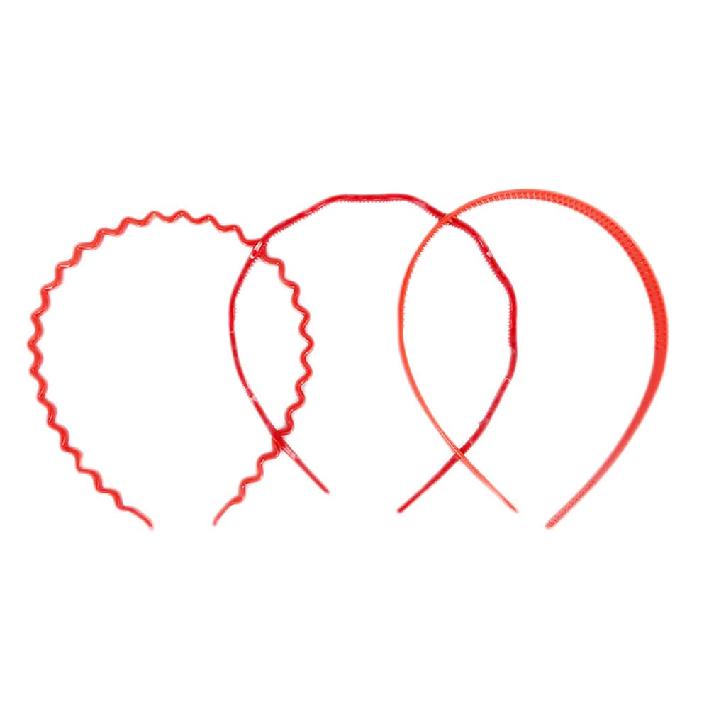Girls Pack Of 3 Hairbands - Red, Kids, Hair Accessories, Chase Value, Chase Value