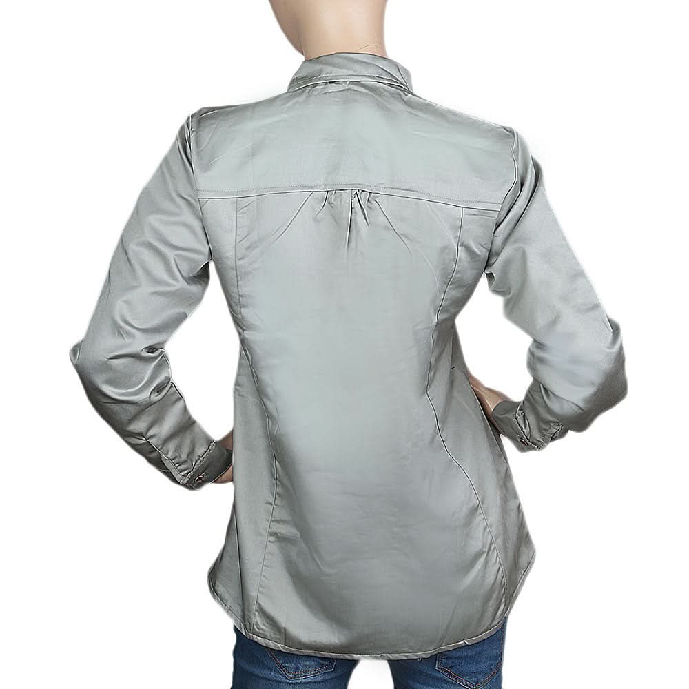 Women's Full Sleeves Casual Shirt - Light Grey, Women, T-Shirts And Tops, Chase Value, Chase Value