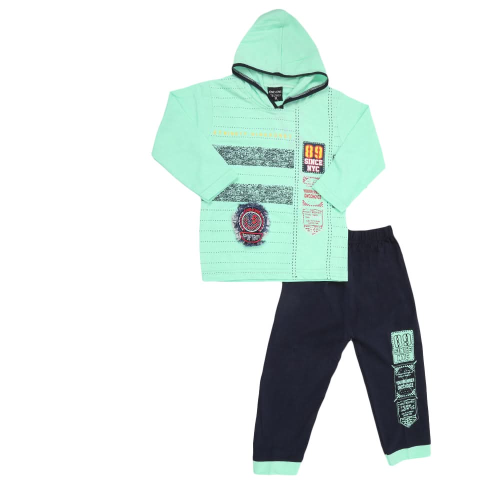 Boys 2 Pcs Suit Full Sleeves - Green, Kids, Boys Sets And Suits, Chase Value, Chase Value