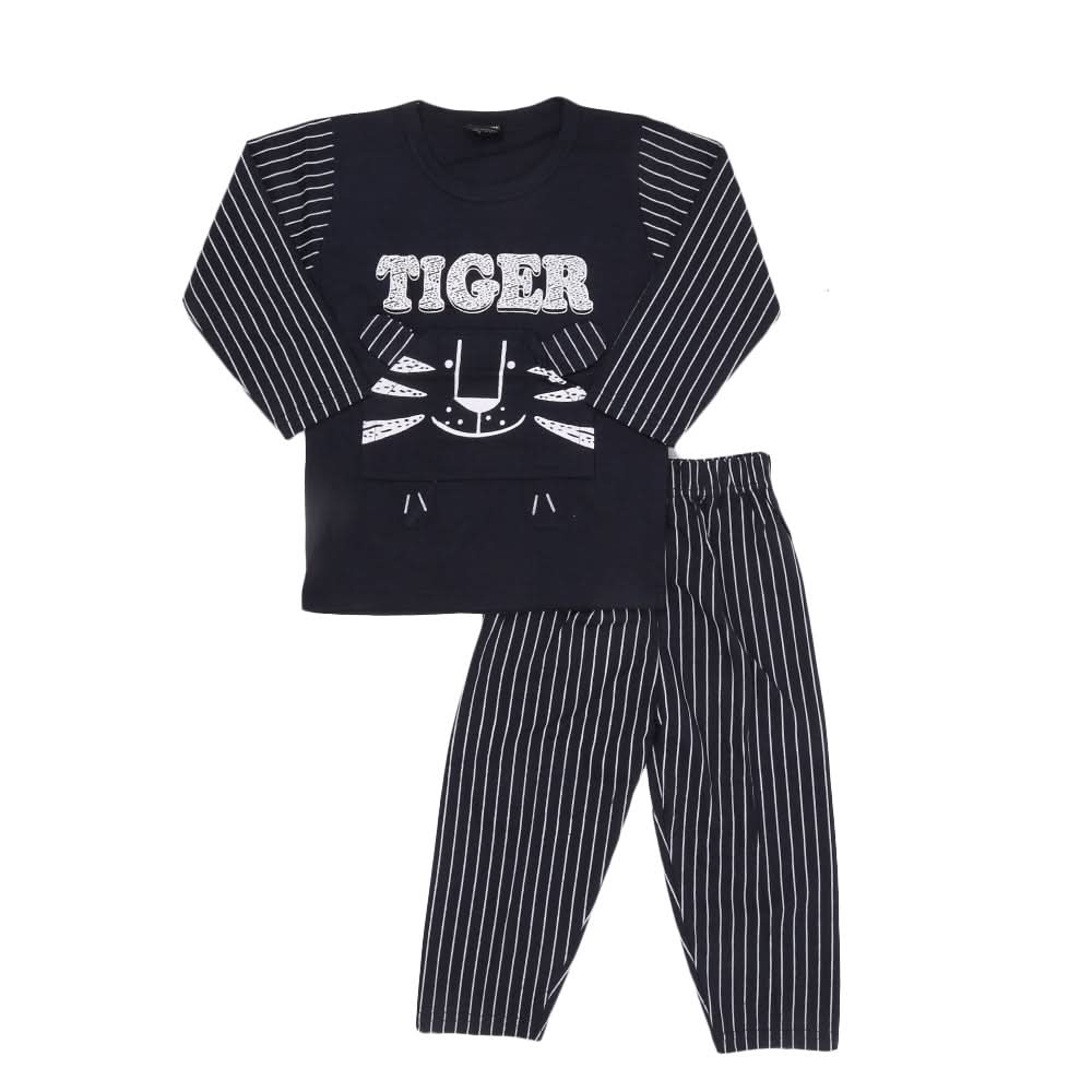 Boys 2 Pcs Suit Full Sleeves - Navy Blue, Kids, Boys Sets And Suits, Chase Value, Chase Value