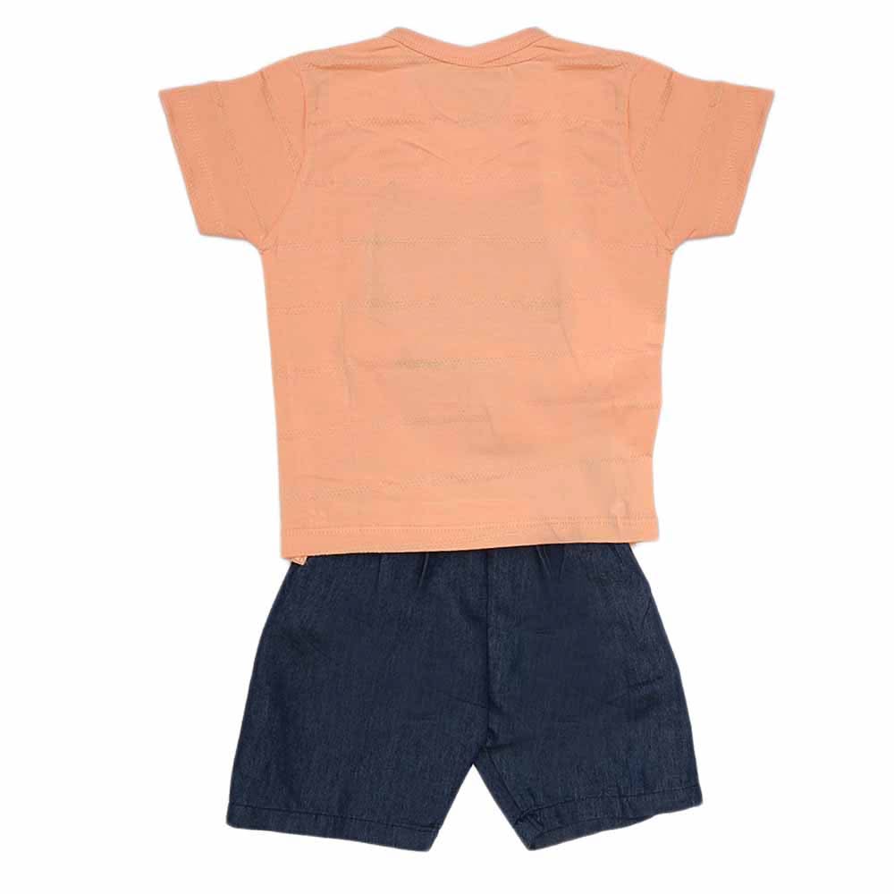 Boys Half Sleeves Suit (2339) - Peach, Kids, Boys Sets And Suits, Chase Value, Chase Value