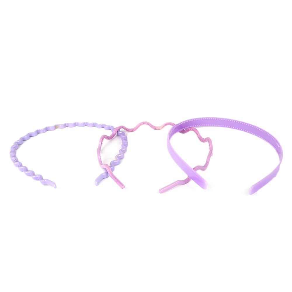 Girls Pack Of 3 Hairbands - Purple, Kids, Hair Accessories, Chase Value, Chase Value