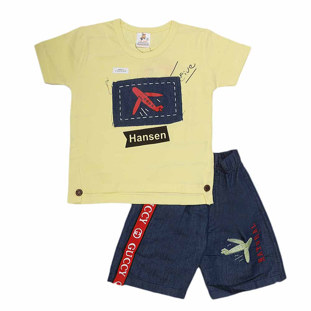 Boys Half Sleeves Suit (2339) - Yellow, Kids, Boys Sets And Suits, Chase Value, Chase Value