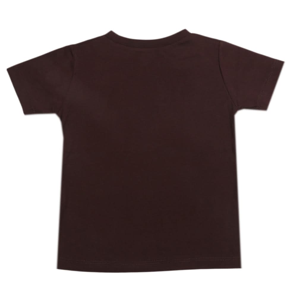 Boys Half Sleeves T-Shirt - Dark Brown, Boys T-Shirts, Chase Value, Chase Value