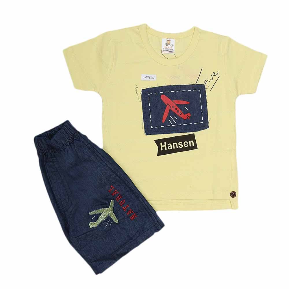 Boys Half Sleeves Suit (2339) - Yellow, Kids, Boys Sets And Suits, Chase Value, Chase Value