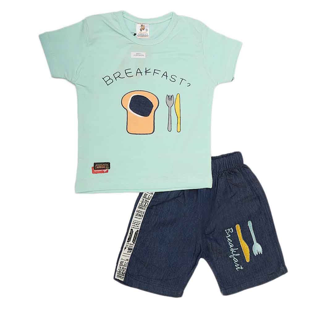 Boys Half Sleeves Suit (2324) - Cyan, Kids, Boys Sets And Suits, Chase Value, Chase Value