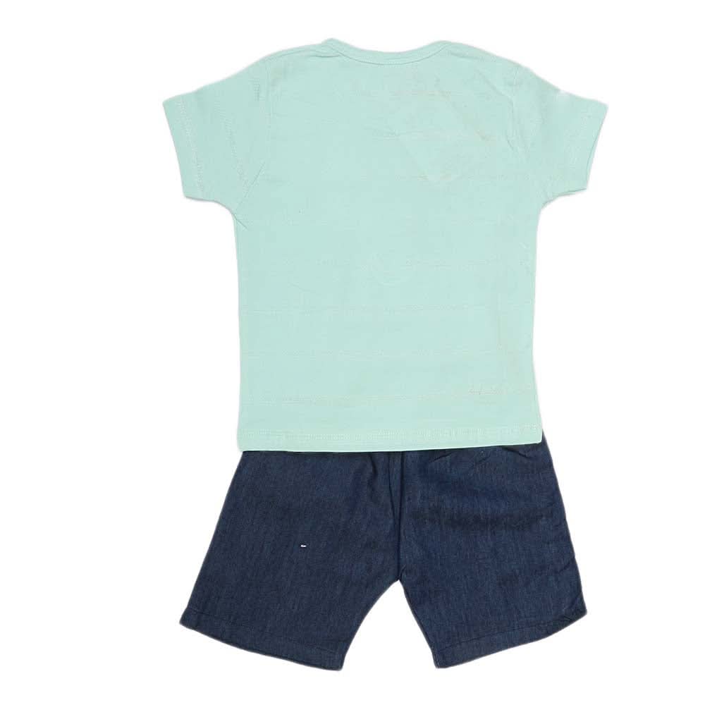 Boys Half Sleeves Suit (2324) - Cyan, Kids, Boys Sets And Suits, Chase Value, Chase Value