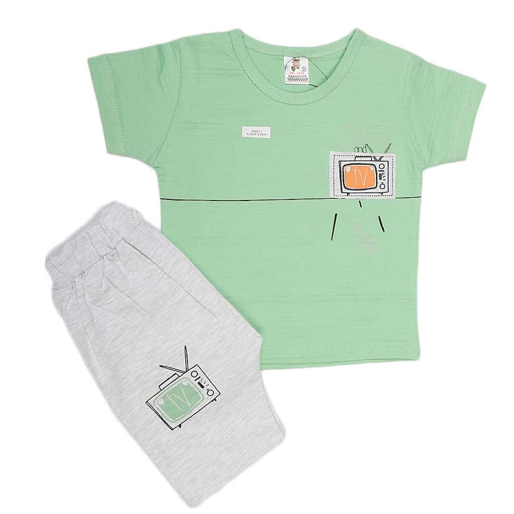 Boys Half Sleeves Suit (2153) - Green, Kids, Boys Sets And Suits, Chase Value, Chase Value