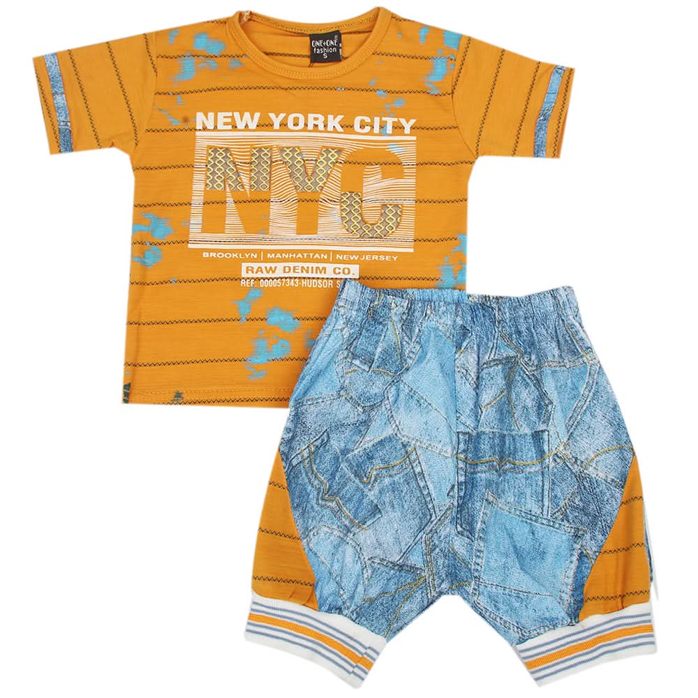 Boys Short Suit - Mustard, Kids, Boys Sets And Suits, Chase Value, Chase Value