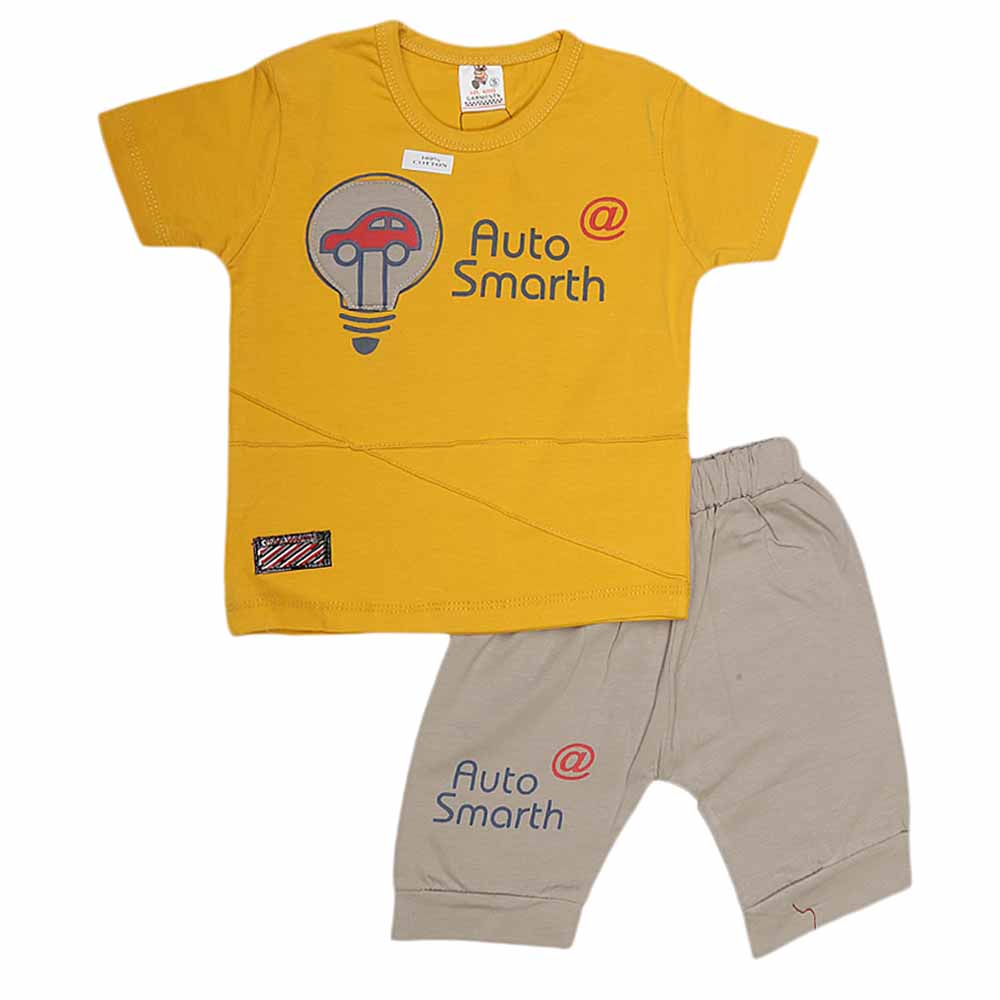Boys Half Sleeves Suit (2200) - Yellow, Kids, Boys Sets And Suits, Chase Value, Chase Value