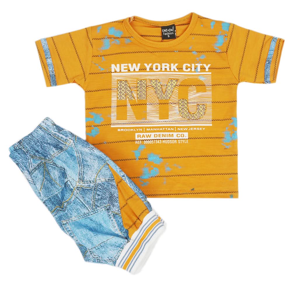 Boys Short Suit - Mustard, Kids, Boys Sets And Suits, Chase Value, Chase Value