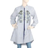 Women's Embroidered Long Kurti - Blue, Women's Fashion, Chase Value, Chase Value