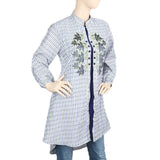 Women's Embroidered Long Kurti - Blue, Women's Fashion, Chase Value, Chase Value