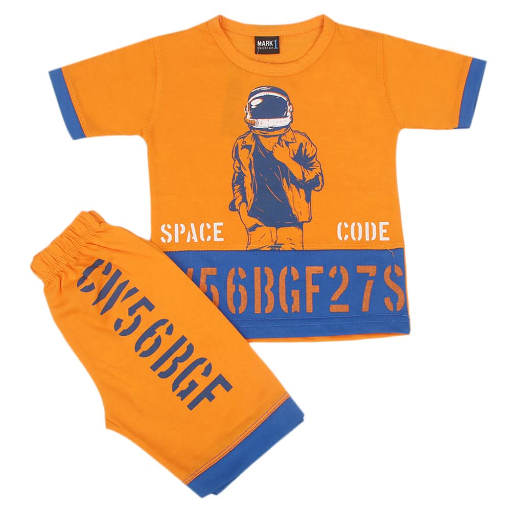 Boys Short Suit - Orange, Kids, Boys Sets And Suits, Chase Value, Chase Value