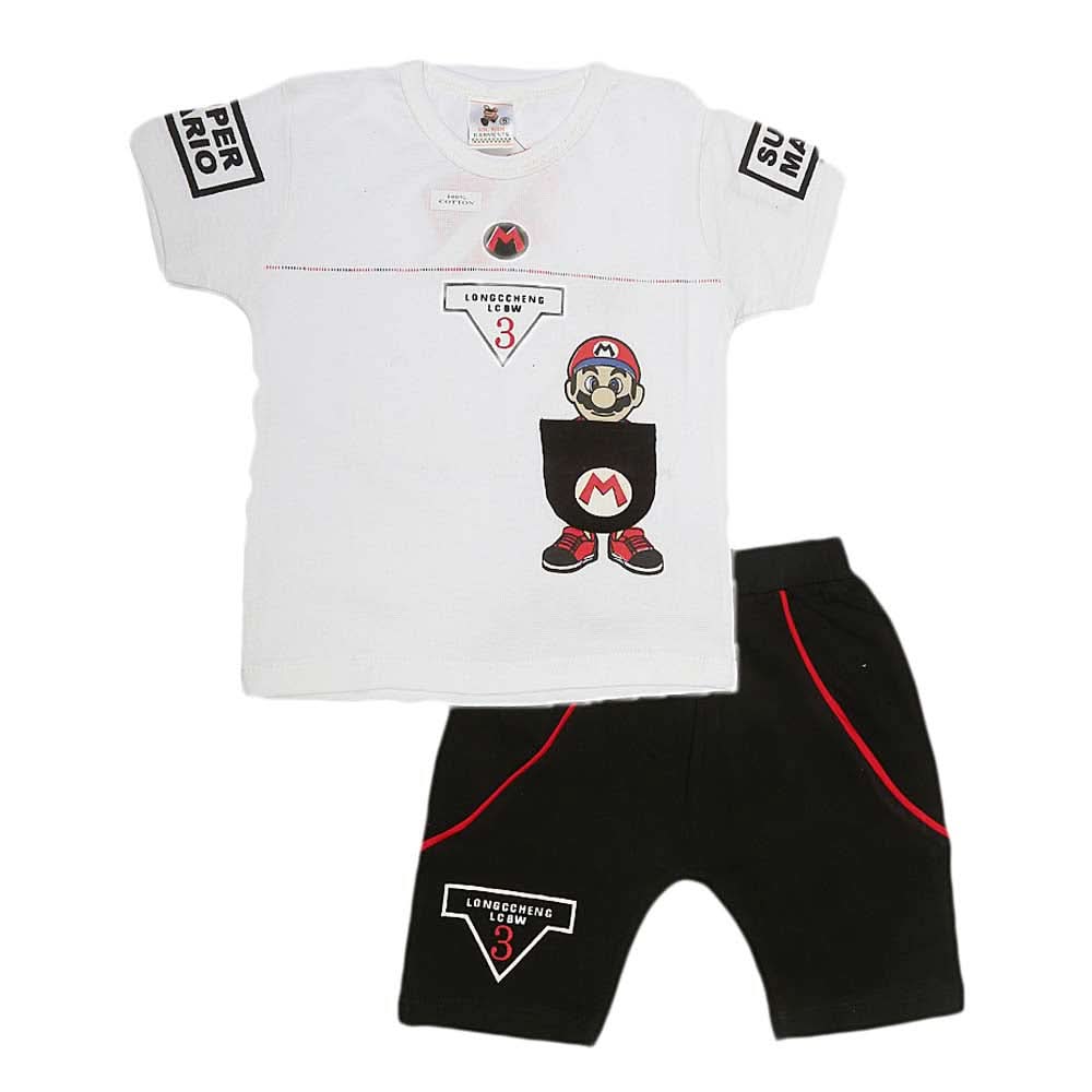 Boys Half Sleeves Suit (2208) - White, Kids, Boys Sets And Suits, Chase Value, Chase Value