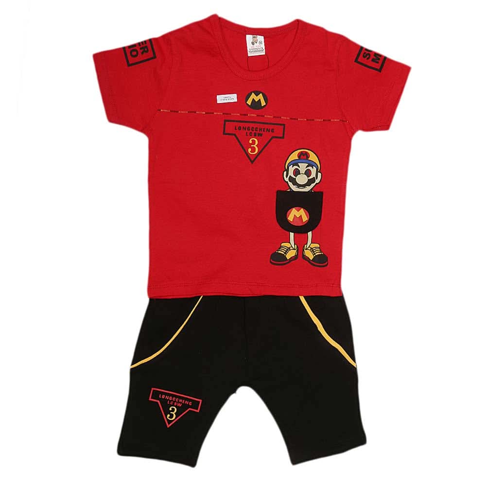 Boys Half Sleeves Suit (2208) - Red, Kids, Boys Sets And Suits, Chase Value, Chase Value
