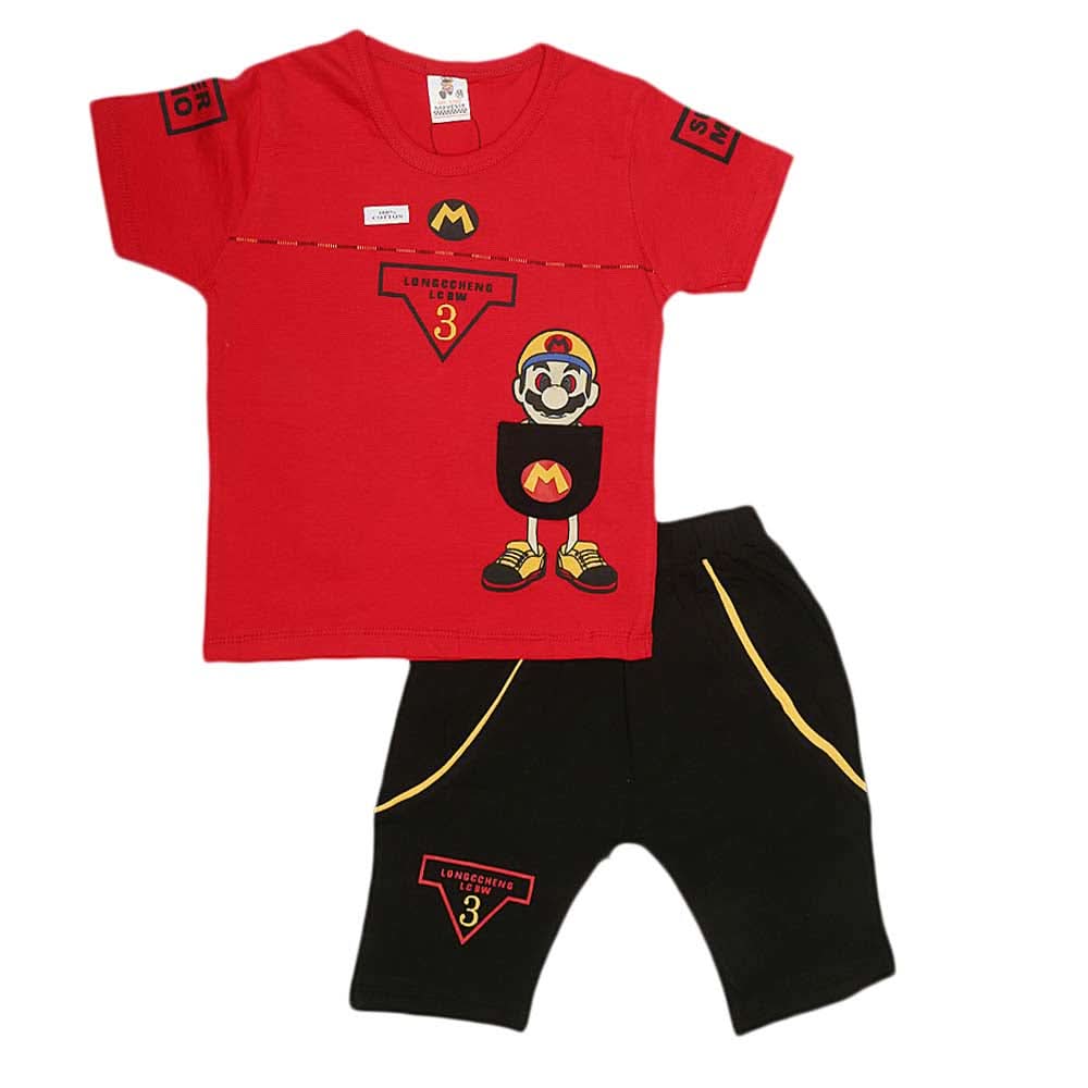 Boys Half Sleeves Suit (2208) - Red, Kids, Boys Sets And Suits, Chase Value, Chase Value