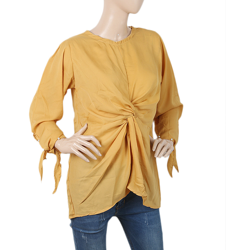 Women's Western Top With Cut Sleeve - Yellow, Women, T-Shirts And Tops, Chase Value, Chase Value