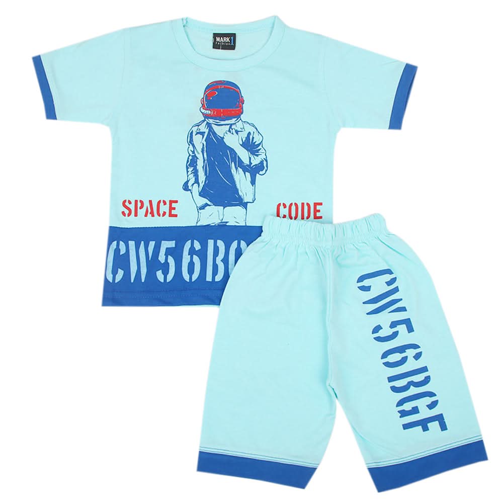 Boys Short Suit - Cyan, Kids, Boys Sets And Suits, Chase Value, Chase Value