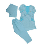 Girls 3 Pcs Embroidery Shalwar Suit - Blue, Kids, Girls Shalwar Kameez, Chase Value, Chase Value