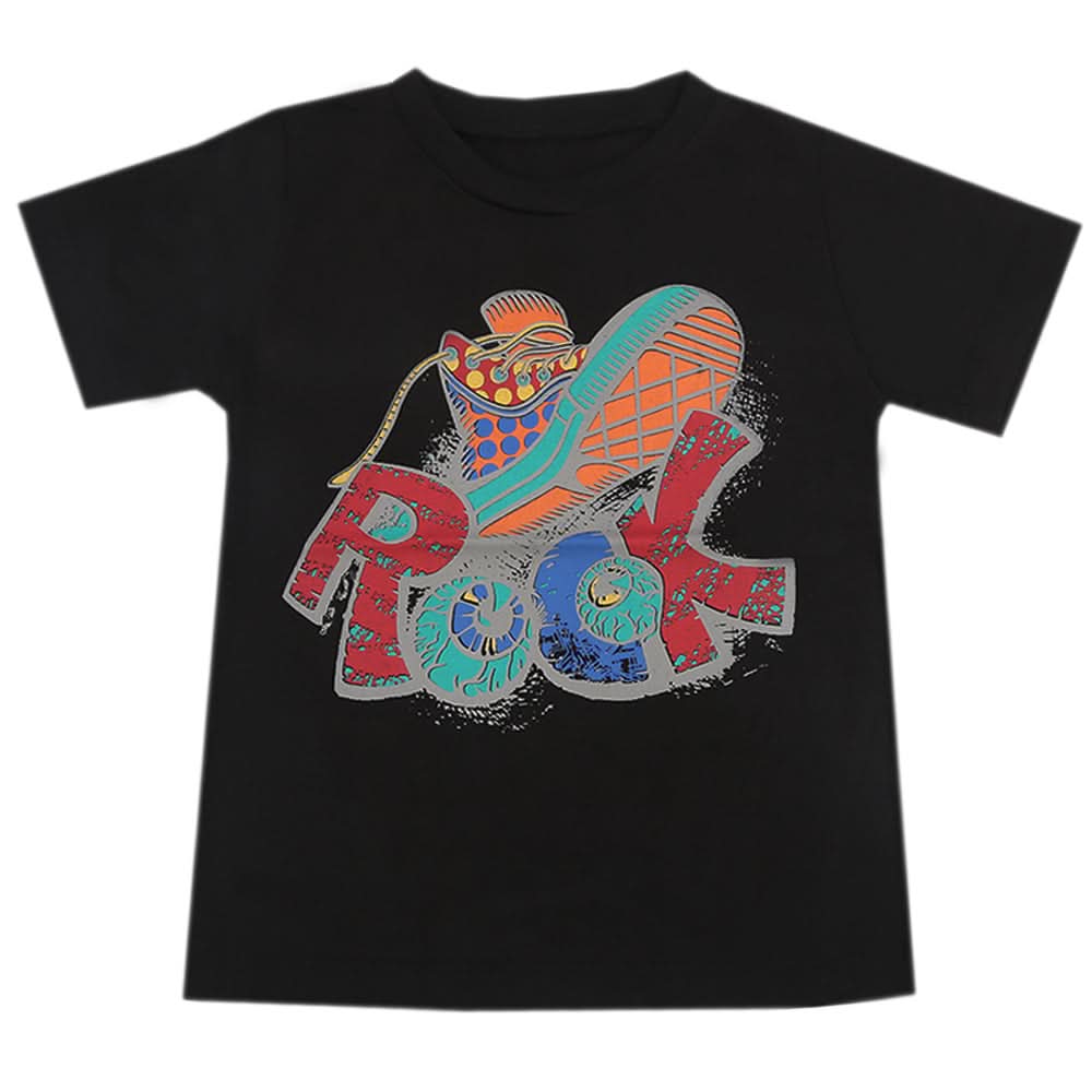 Boys Half Sleeves T-Shirt - Black, Boys T-Shirts, Chase Value, Chase Value