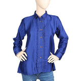 Women's Full Sleeves Casual Shirt - Royal Blue, Women, T-Shirts And Tops, Chase Value, Chase Value