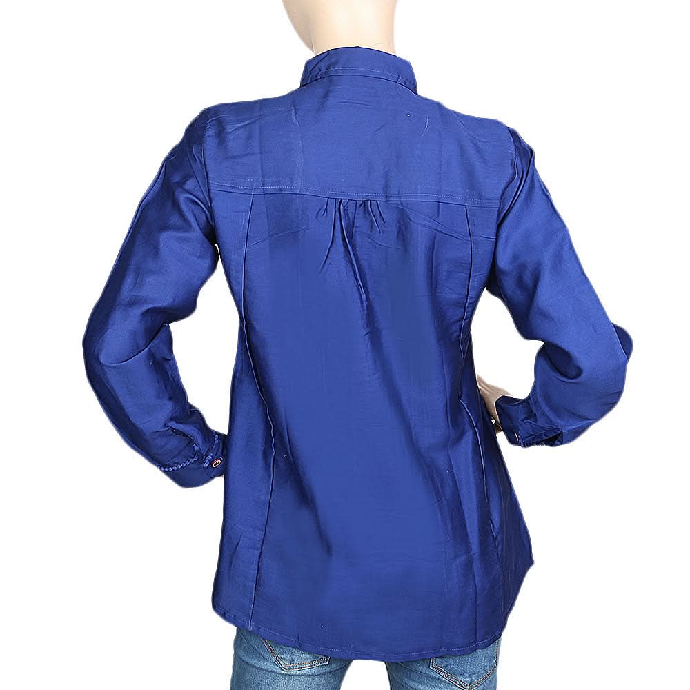 Women's Full Sleeves Casual Shirt - Royal Blue, Women, T-Shirts And Tops, Chase Value, Chase Value