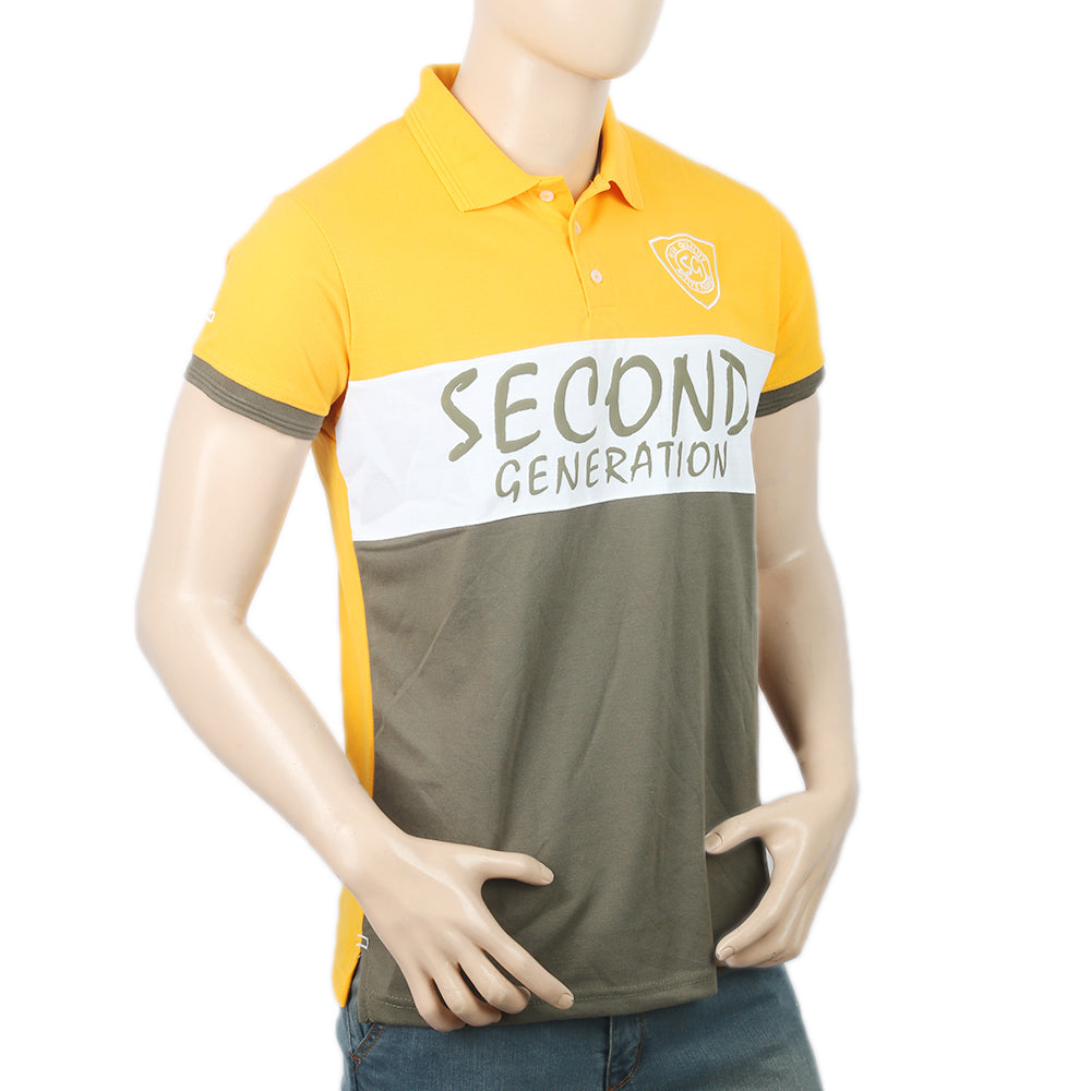 Men's Half Sleeves Polo T-Shirt - Yellow, Men, T-Shirts And Polos, Chase Value, Chase Value