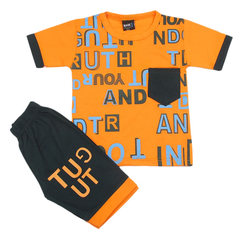 Boys Short Suit - Orange, Kids, Boys Sets And Suits, Chase Value, Chase Value