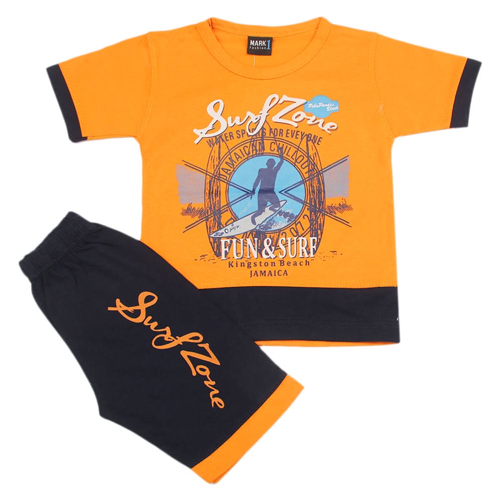 Boys Short Suit - Orange, Kids, Boys Sets And Suits, Chase Value, Chase Value