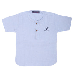 Newborn Casual Club Chambray Half Sleeves Shirt S.C 2550 - Blue, Kids, NB Boys Shirts And T-Shirts, Chase Value, Chase Value