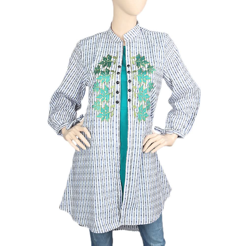 Women's Embroidered Long Kurti - Green, Women's Fashion, Chase Value, Chase Value
