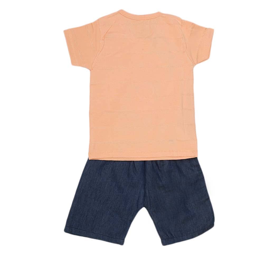 Boys Half Sleeves Suit (2324) - Peach, Kids, Boys Sets And Suits, Chase Value, Chase Value