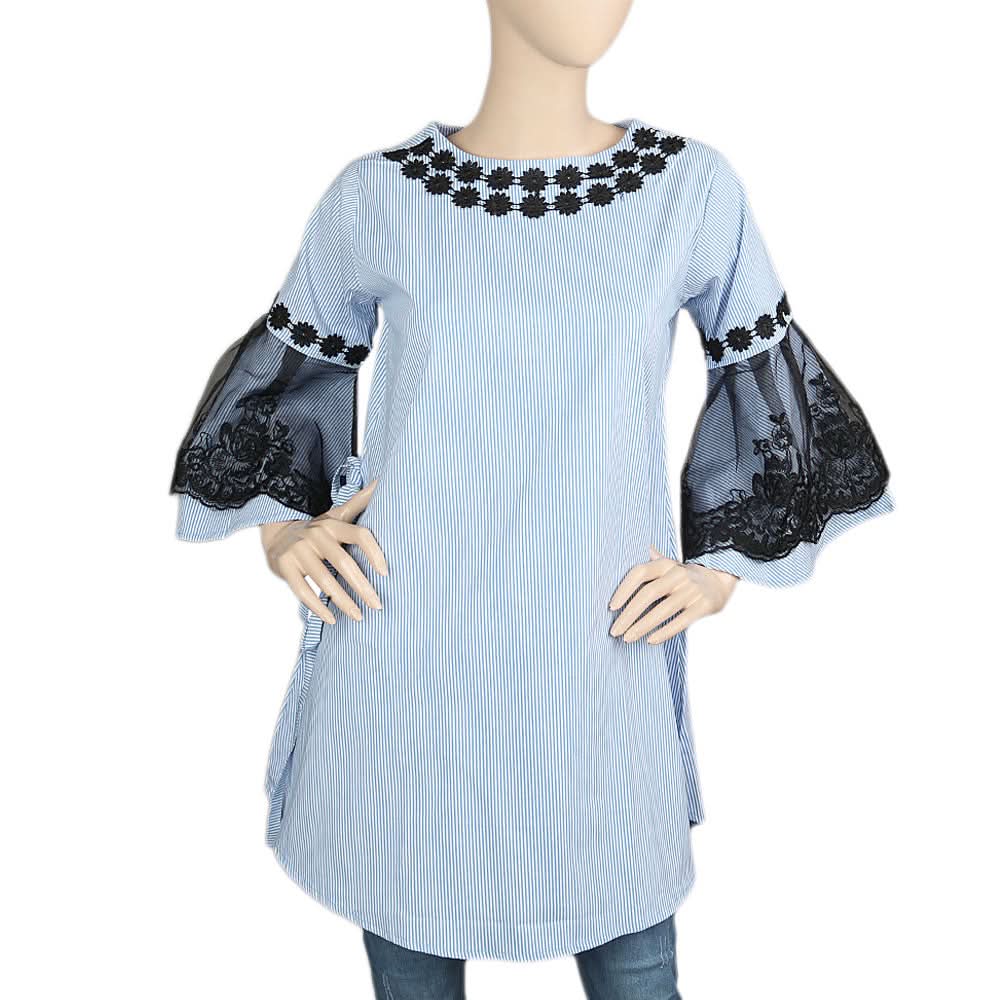 Women's Stripe Kurti - Blue, Women, Ready Kurtis, Chase Value, Chase Value