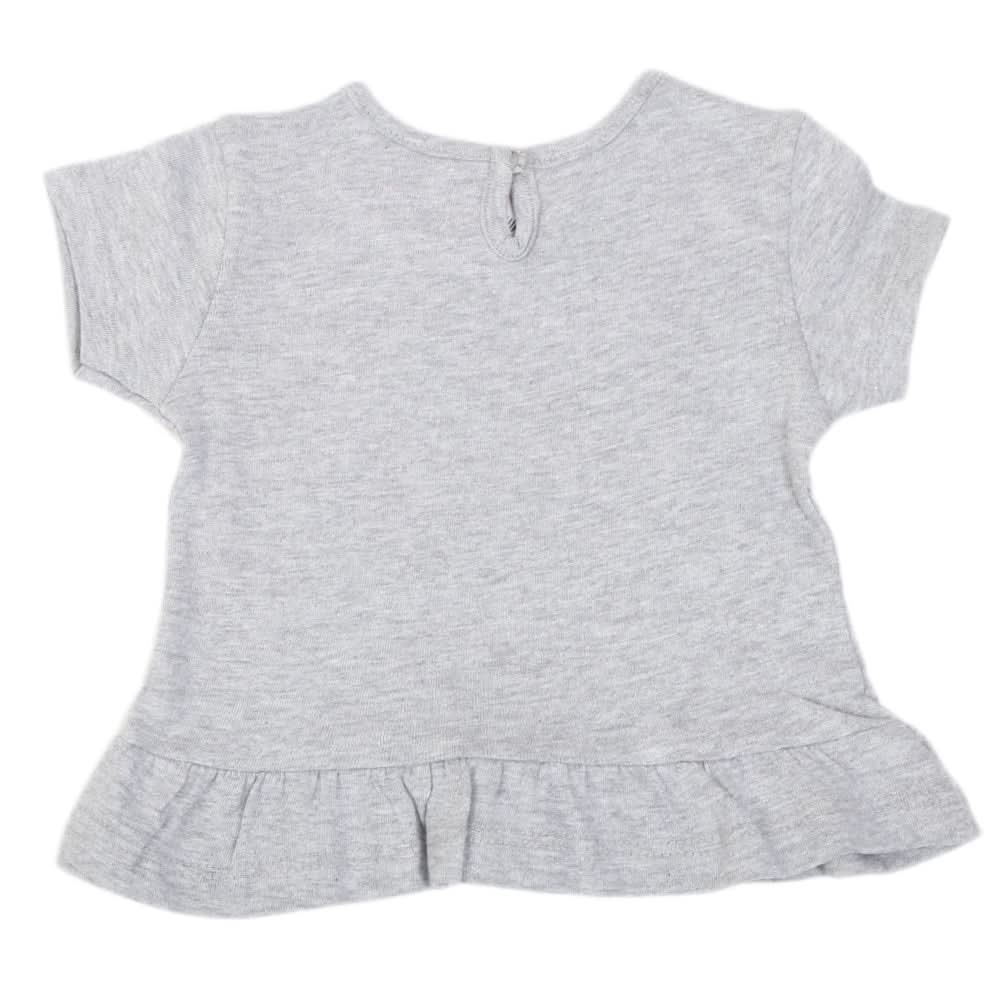 Newborn Girls Cat Palm T-Shirt - Grey, Kids, NB Girls T-Shirts, Chase Value, Chase Value