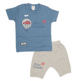 Boys Half Sleeves Suit (2199) - Steel Blue, Kids, Boys Sets And Suits, Chase Value, Chase Value